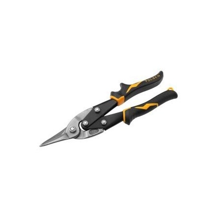 Tolsen Aviation Snip Straight Industrial Cr-Mo Construction, Length: 10 Two-Component Plastic Handle 30022